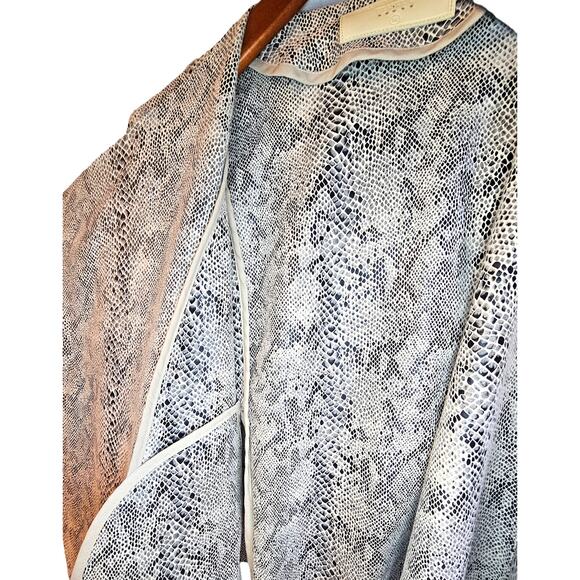 Blank NYC Snake Eyes Open Front Draped Faux Suede Moto Boho Jacket - Picture 8 of 9